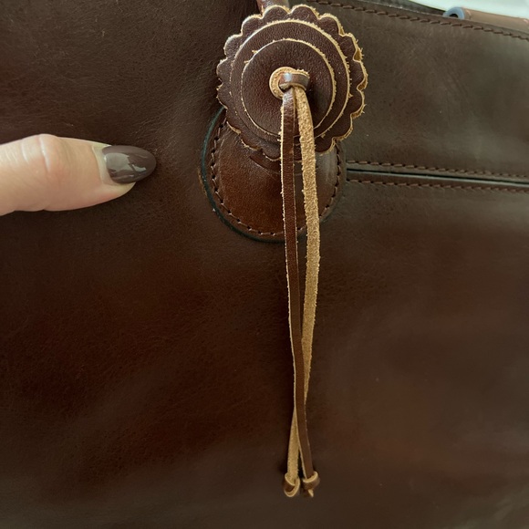 *NWOT* Patricia Nash Genuine Italian Brown Leather Tassel Tote Bag - Picture 6 of 7